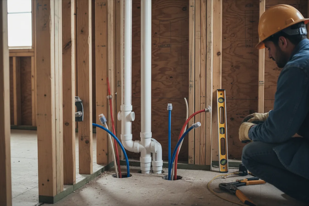 Drain and supply rough-in during Toilet Repair and Installation in North Stonington