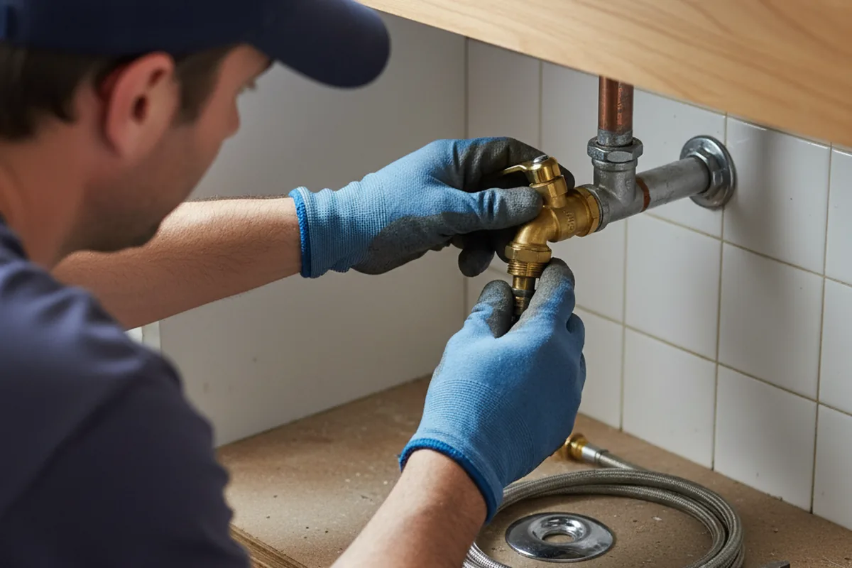 Shutoff valve and fitting work during Emergency Plumbing in North Stonington